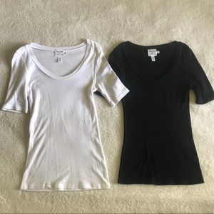 2 ⭐️Michael Stars⭐️ Anthropologie Sparkly Tees S